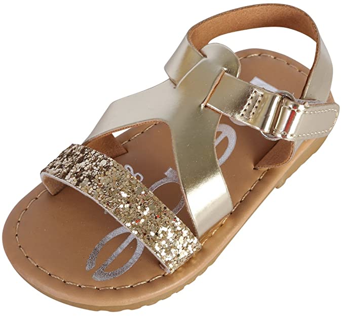 bebe Leatherette Sandals Girls’ Gold Dress Shoes