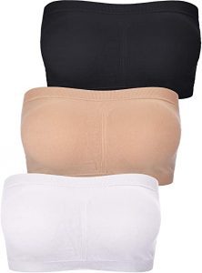 Boao Pull-On Padded Strapless Bras, 3-Pack
