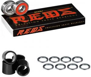 Bones Reds Removable Rubber Shield Bearings, 8-Pack