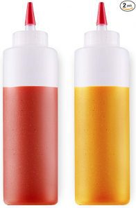 Bottlify Cylindrical No-Spill Squeeze Bottle For Sauces, 2-Pack
