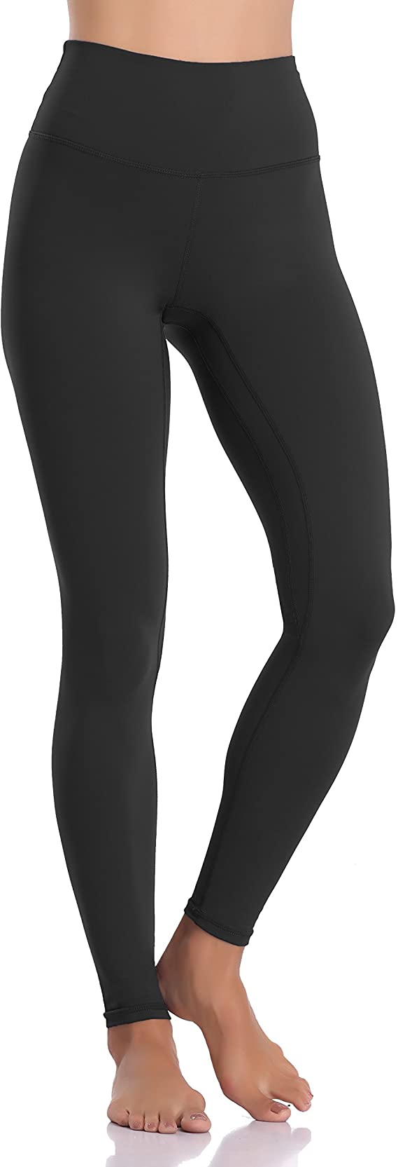 Colorfulkoala Nylon Moisture-Wicking Black Leggings For Women