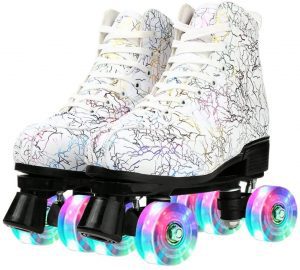 Comeon Breathable PU Leather Roller Skates For Girls