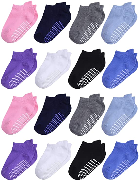 Cooraby Low-Cut Cotton Socks For Toddler Girls, 16-Pack