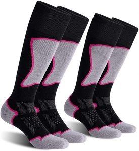 CS CELERSPORT No-Slip Thermal Ski Socks, 2-Pack