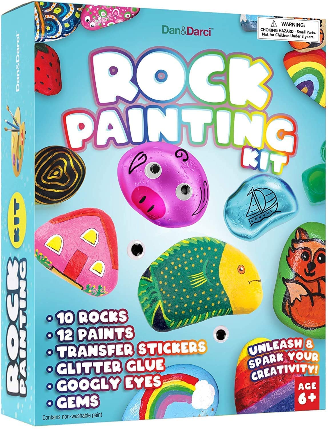 Dan&Darci Creative Rock Painting Art Kit For 9-12 Year Olds