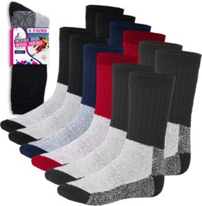 Debra Weitzner All-Weather Wool Blend Thermal Socks For Men, 6-Pack