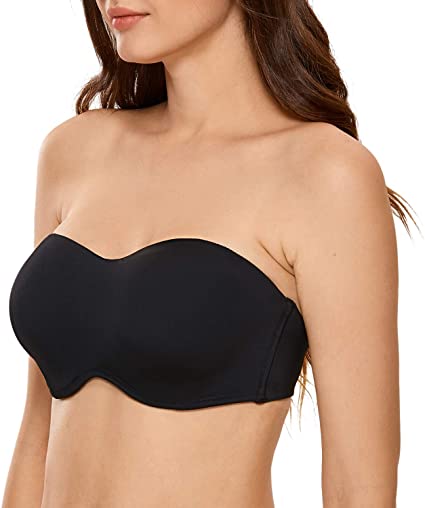 DELIMIRA Women's Slightly Lined Lift Great Support Lace Strapless Bra Black  34C : : Clothing, Shoes & Accessories