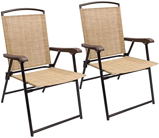 Devoko Weather-Resistant Outdoor Folding Chairs, Set Of 2