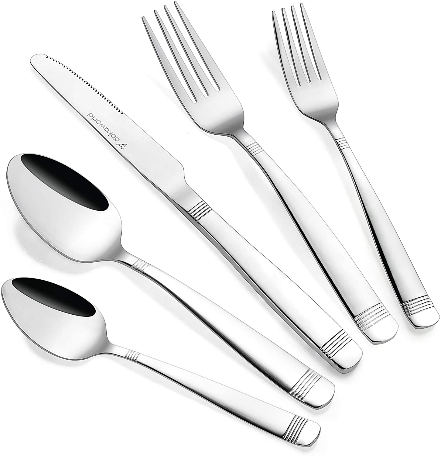 dokaworld Dishwasher Safe Stainless Steel Cutlery Set, 20-Piece