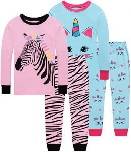 Dolphin&Fish Tagless Snug-Fit Girls’ Pajamas