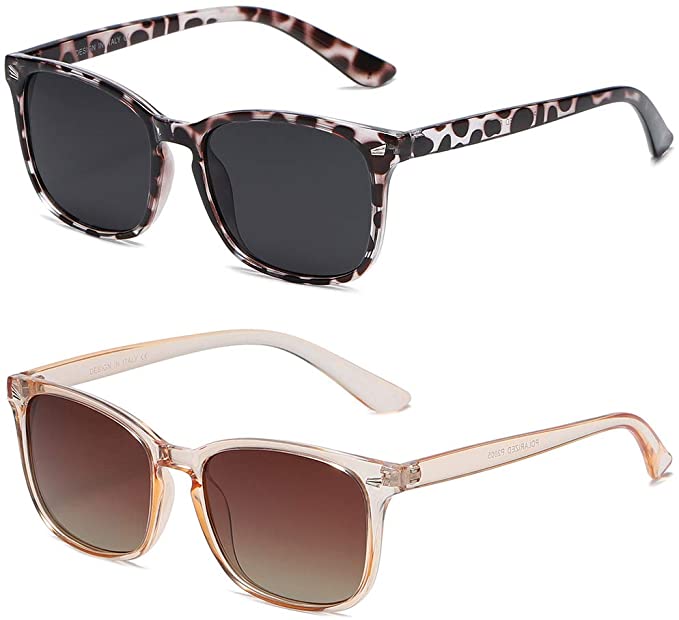DUSHINE Composite Lens Anti-Glare Women’s Sunglasses, 2-Pack