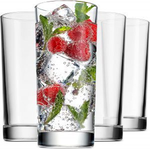 Godinger Contemporary Dishwasher Safe Drinking Glasses, Set Of 4