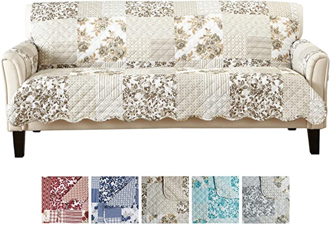 Great Bay Home Classic Quilt-Like Soft Couch Furniture Cover
