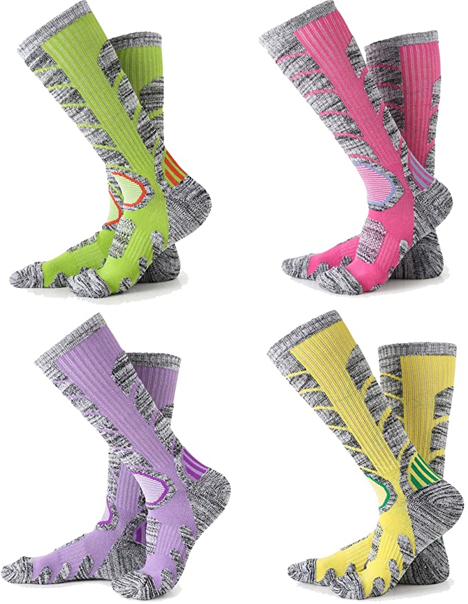 OutdoorMaster Ski Socks 2-Pack Merino Wool, Over The