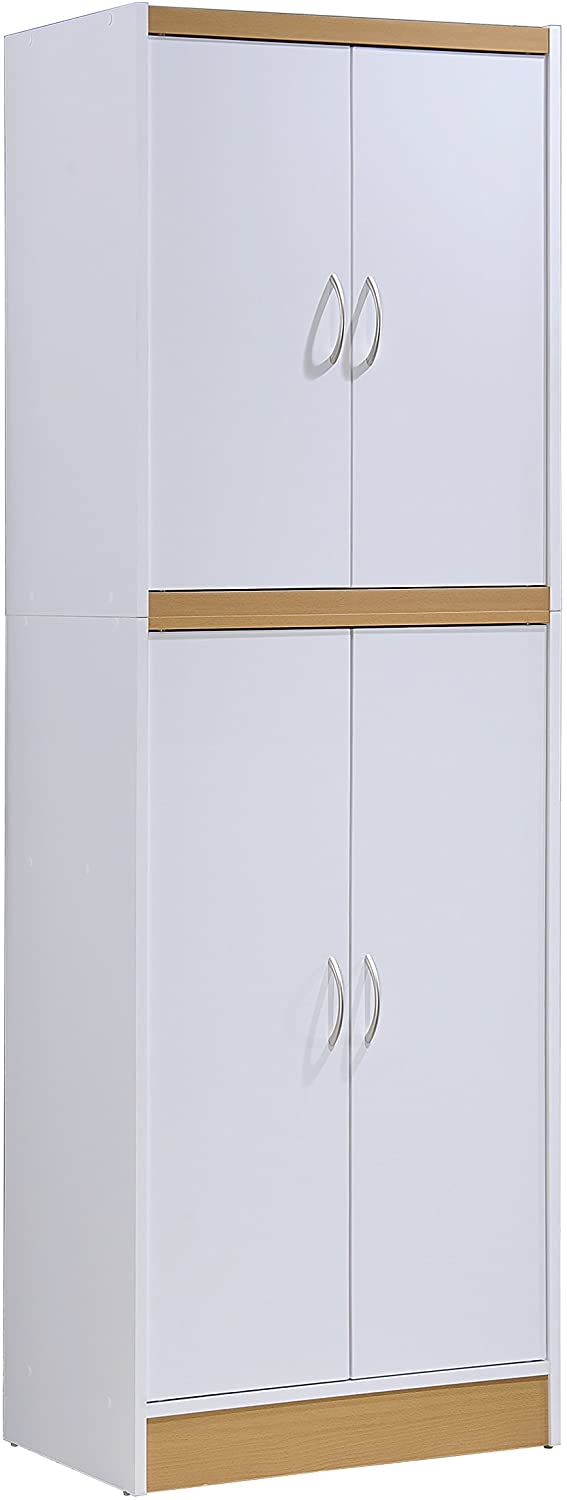 Hodedah Floor Mount Kitchen Pantry Storage Cabinet