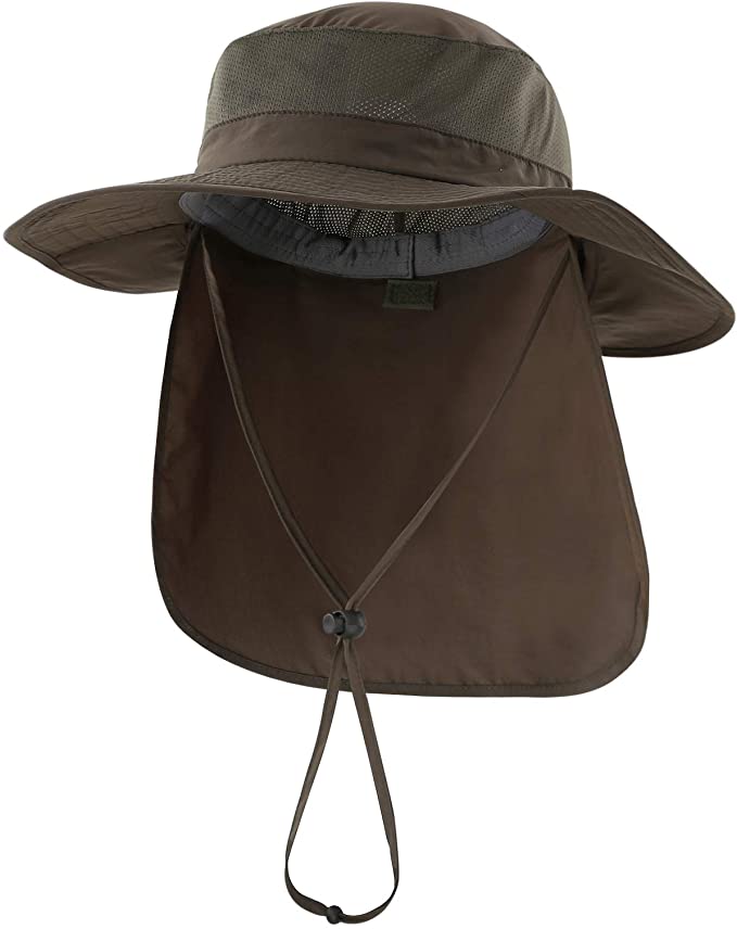 Generic Fishing Hat with Neck Flap Sun Protect Hiking Hat Men