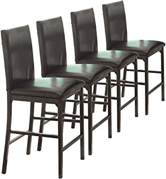Homelegance Upholstered Faux Leather Bar-Height Chars, Set Of 4