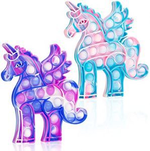 Hoofun Anti-Stress Silicone Popping Unicorn Gift, 2-Pack