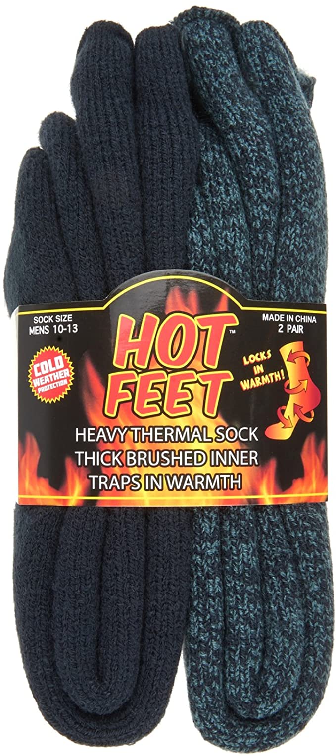 Hot Feet Patterned Thermal Crew Warm Socks, 2-Pack