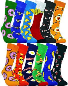 HSELL Funny Food Patterned Fun Socks for Men, 12-Pack