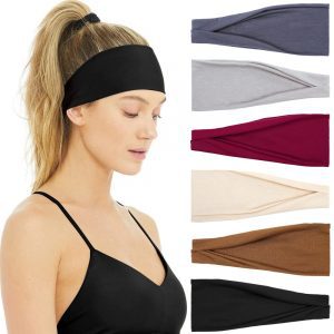 Huachi Breathable & Sweat Wicking Headbands For Women, 6-Piece
