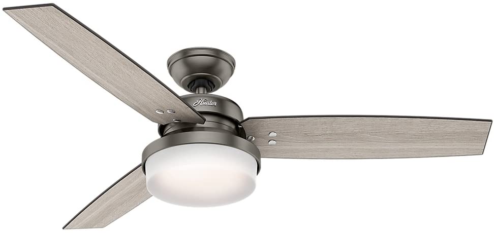 Hunter Sentinel Electric Dimmable Ceiling Fan For Bedroom, 52-Inch