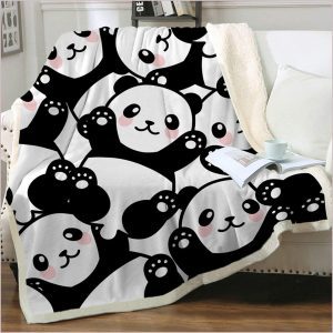 Jurllyshe 100% Microfiber Panda Blanket