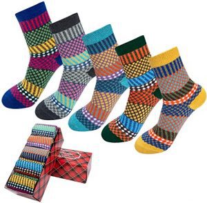 Justay Colorful Vintage Warm Socks For Women, 5-Pairs