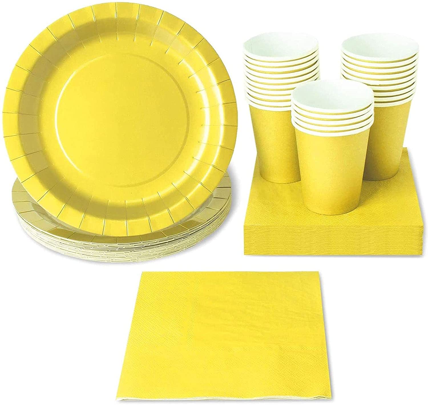 juvale-disposable-cups-yellow-plates-party-supplies