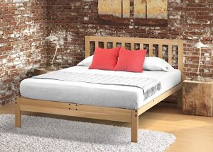 KD Frames Charleston Poplar Extra-Long Twin Bed, 15-Inch