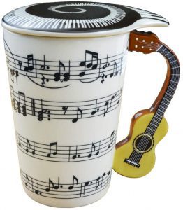 Lavezee Musical Notes Ceramic Mug Music-Themed Gift For Women