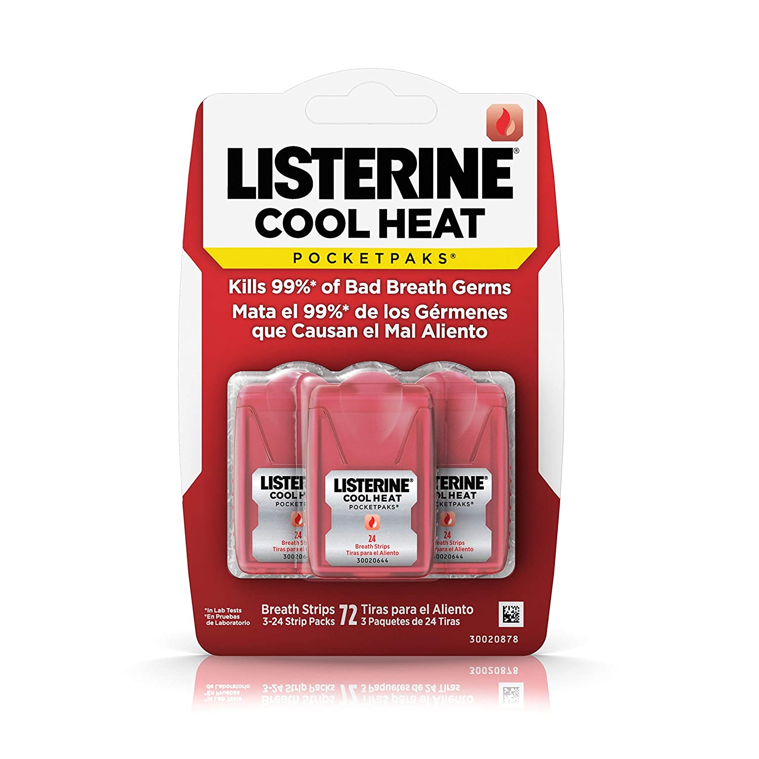 Listerine Cool Heat Dissolving Strips Breath Freshener, 3-Pack