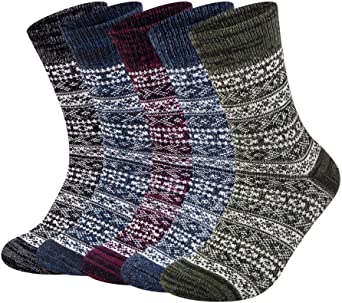 Loritta Breathable Warm Cabin Socks For Women, 5-Pairs