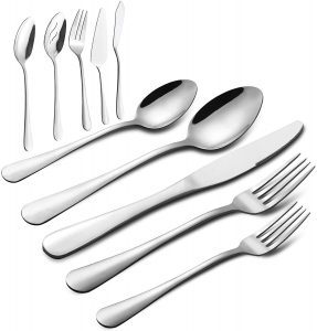 M MCIRCO Mirror Polished Stainless Steel Cutlery Set, 65-Piece