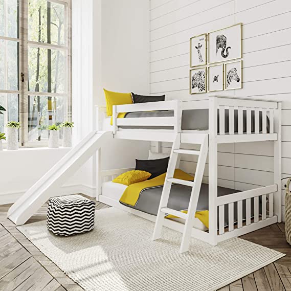 Max & Lily Pine Wood Kids’ Bunk Bed & Slide