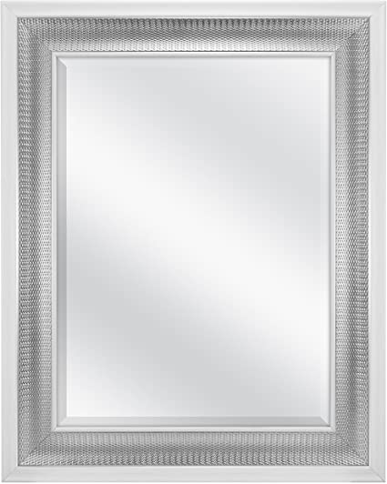 MCS Beveled Silver Finish Oversize Wall Mirror, 24.5 x 30.5-Inch
