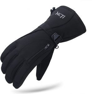 MCTi Adjustable & Zipper Pocket Waterproof Snowboarding Gloves