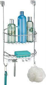 mDesign Rust Resistant Shower Caddy With Hooks