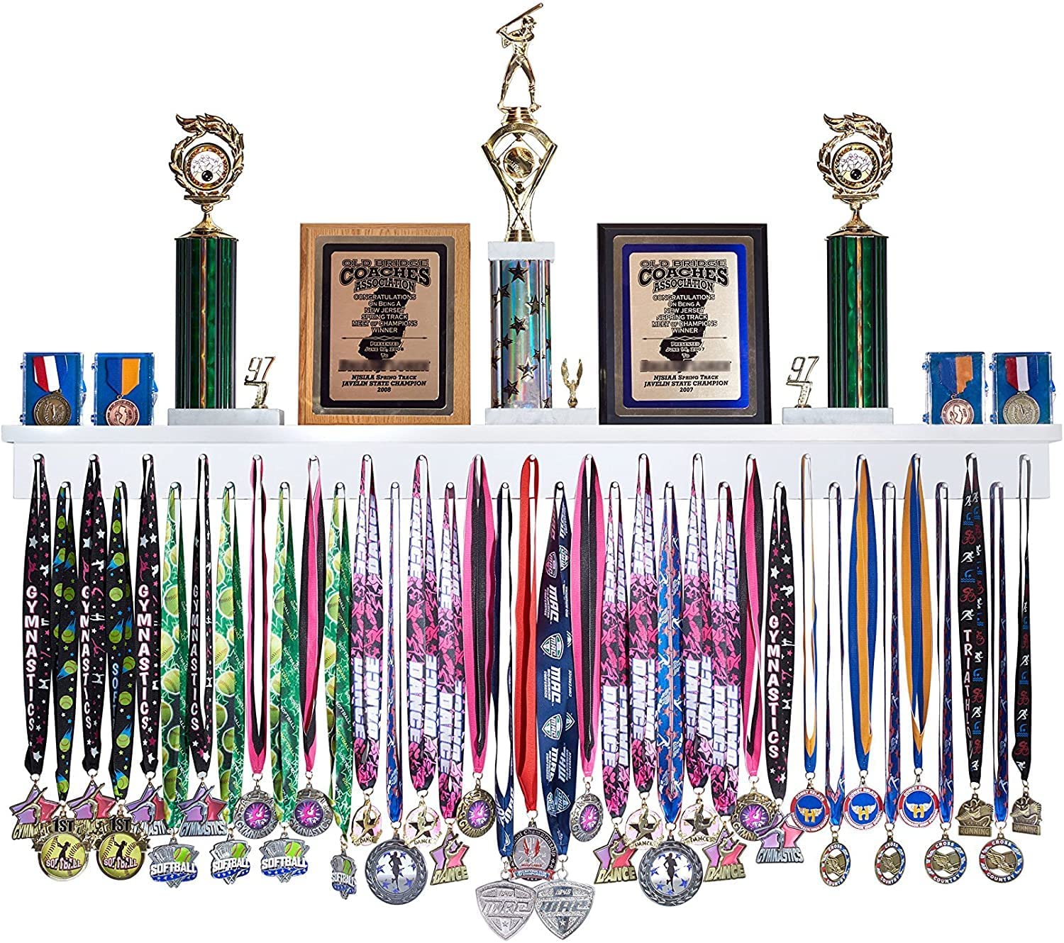 MedalAwardsRack Sports Shelf Display & Medal Hanger