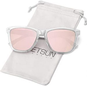 MEETSUN Mirrored Retro Polarized Sunglasses