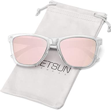 MEETSUN Mirrored Retro Polarized Sunglasses