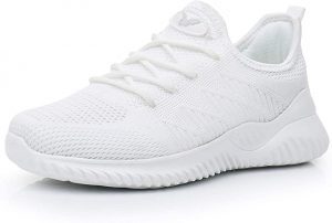 MEHOTO Lightweight Stretchable White Sneakers