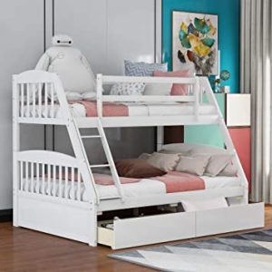 Merax Hardwood Bedroom Kids’ Bunk Bed & Storage