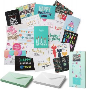 Mr. Pen Assorted Blank Birthday Cards, 20-Count