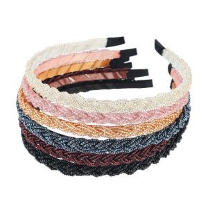 MTLEE Beaded Hoop Headbands For Women, 6-Piece