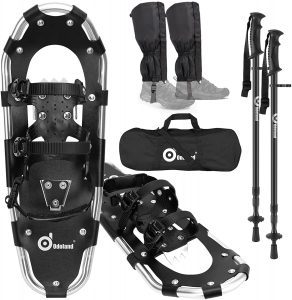Odoland Lightweight Aluminum Alloy 4-In-One Snowshoes for Men