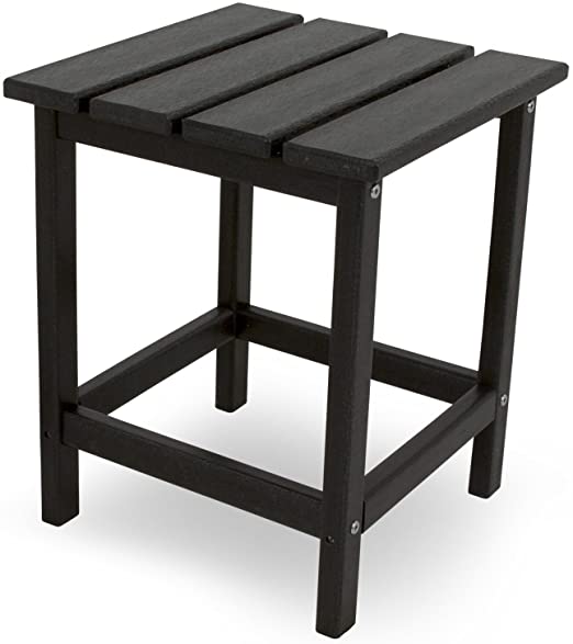 POLYWOOD ECT18BL Fade-Resistant Recycled Patio End Table