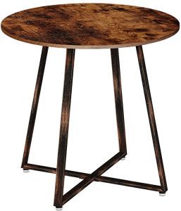 Rolanstar Wood Top & Bronzed Legs Round Kitchen Table, 31.1-Inch