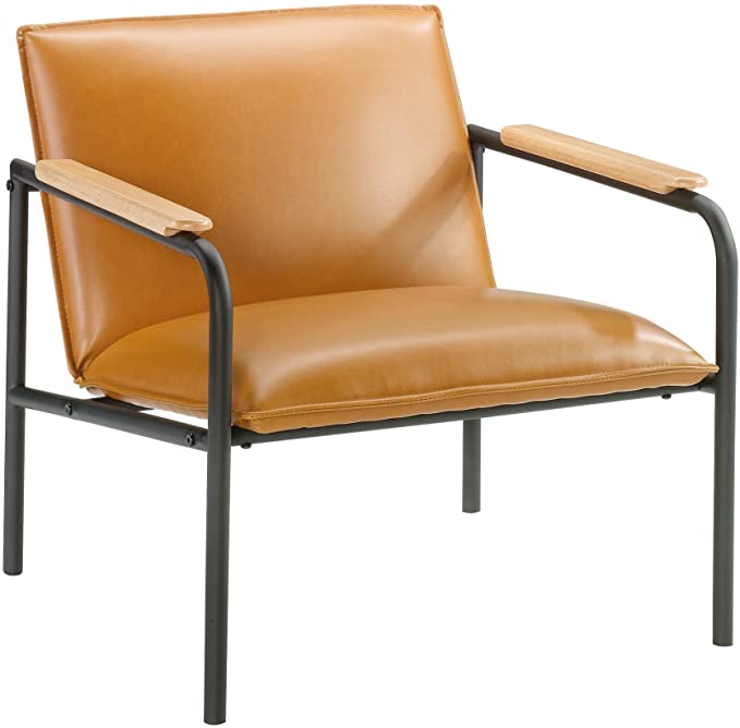 Sauder Boulevard Cafe Faux Leather Minimalistic Lounge Accent Chair