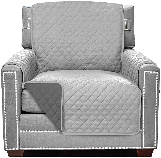 Sofa Shield Quilted Microfiber Stay Put Straps & Clips Chair Furniture Cover